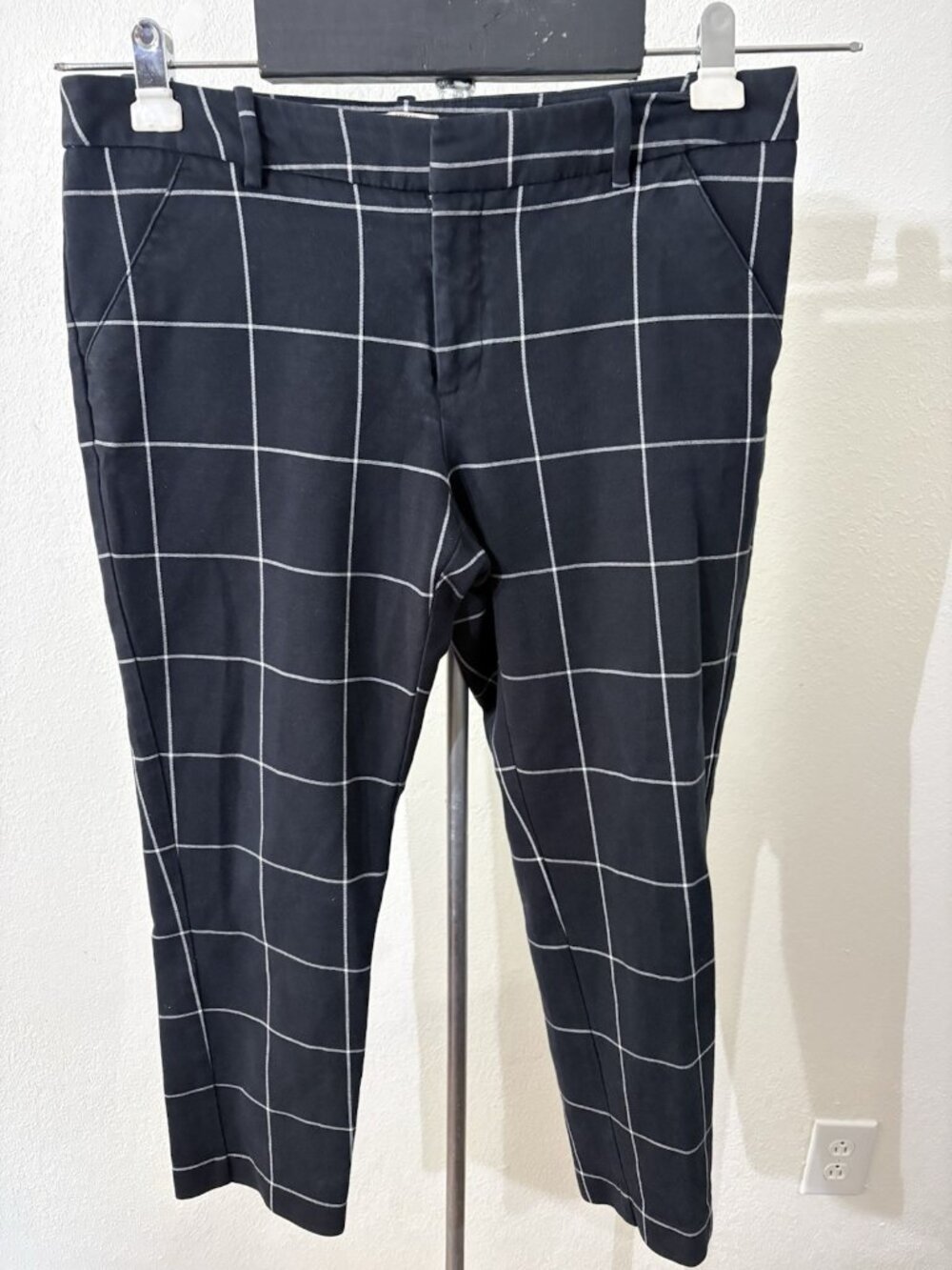 Merona Stretch Extensible Womens Size 12 Pants Plaid 36X26 Stretch Classic